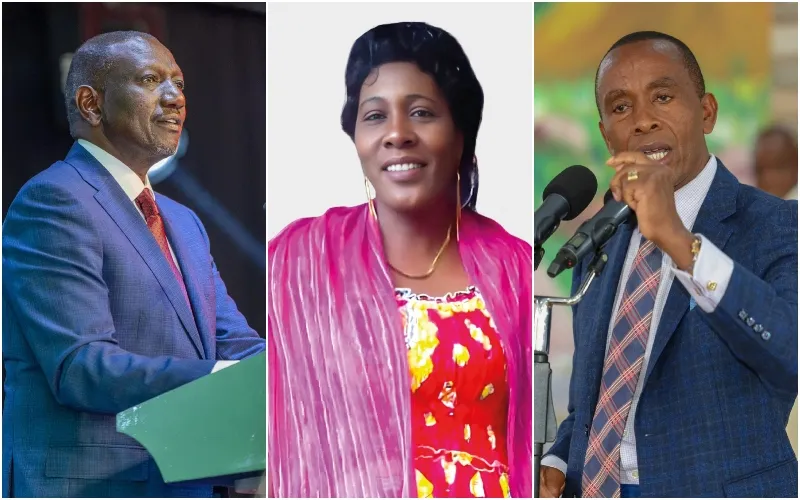 President William Ruto mourned Governor Kimani Wamatangi's sister, Winnie Nyambura. Photo|courtesy.